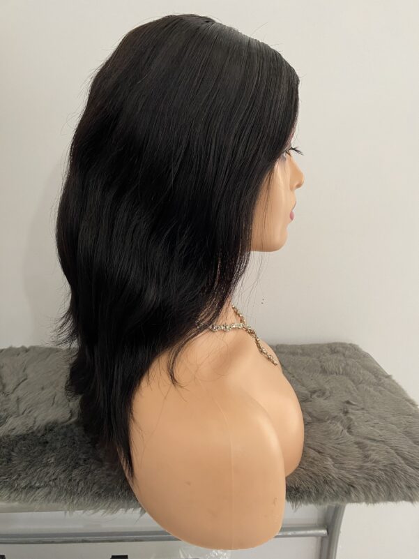 شعر طبيعي روسي GLUELESS  شاتان فونسي  silicone طول 16 انش كثافة 250 دونتال 5*5