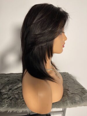 شعر طبيعي روسي GLUELESS  شاتان فونسي  silicone طول 16 انش كثافة 250 دونتال 5*5 coupe effilées
